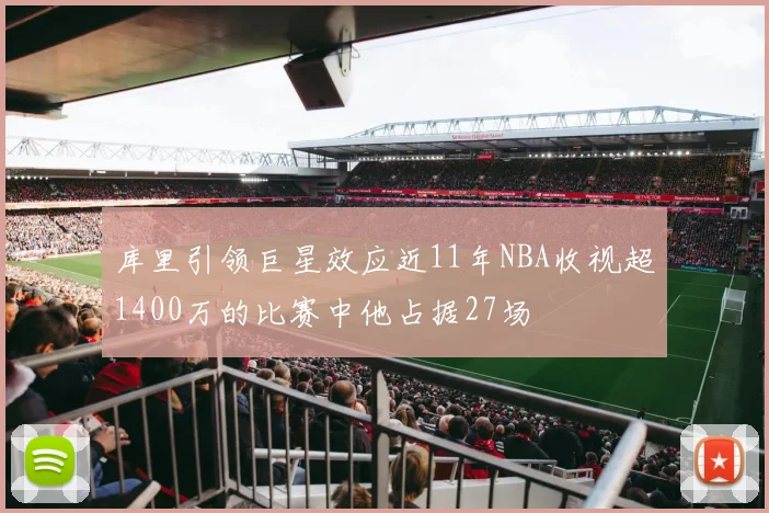 库里引领巨星效应近11年NBA收视超1400万的比赛中他占据27场